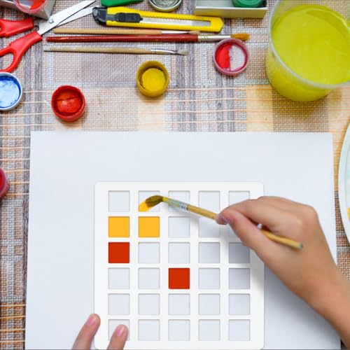 BENECREAT 3Pcs Square Swatching Template Stencil, 5.9x5.9inch Acrylic Drawing Stencils Paint Stencils for Fabric Walls Crafts Arts Paper Home Decoration, 2.5mm Thick - size: 5.9x5.9 Inch*3pcs
