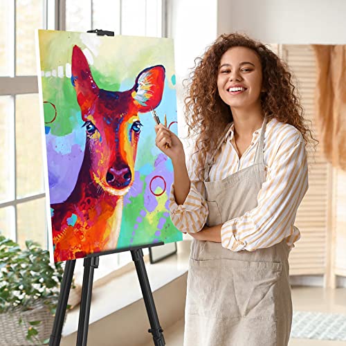 Art Painting Display Easel Stand - Portable Adjustable Floor Artist Easel | Aluminum Metal Tripod Black Stand with Bag, Height from 17" to 66", Sturdy for Table-Top/Floor Painting, Drawing, Displaying - style: Black - 1pack
