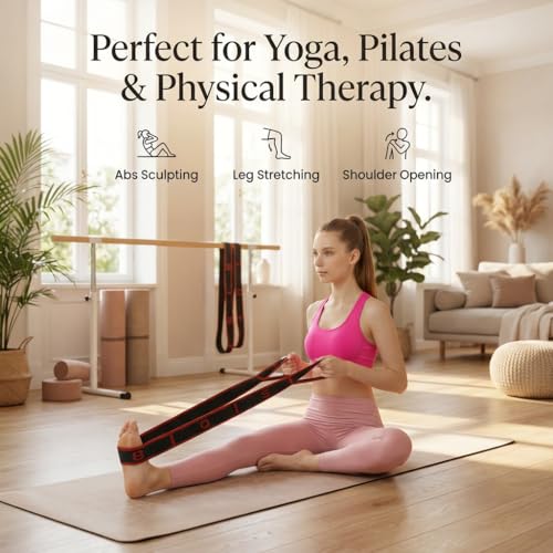 2Pcs Fitness Resistance Band for Stretching and Yoga, Numbered Resistance Band with Loops & Waterproof Portable Bag, 8 Segment Elastic Strap for Pilates, Dance & Physical Therapy