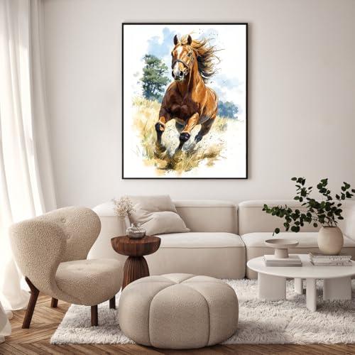 Paint by Numbers Kit for Adults, Running Horse Painting, 16 x 20 Inch | DIY Adult Paint by Number Kit on Canvas for Beginners, without Frame, Horse Wall Decor, Stress Relief Craft Gift - color: TRTDNF1P406