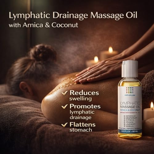 Lymphatic Drainage Massage Oil for Massage Therapy, Arnica & Coconut, 2 Oz - size: 2 Fl Oz (Pack of 1)