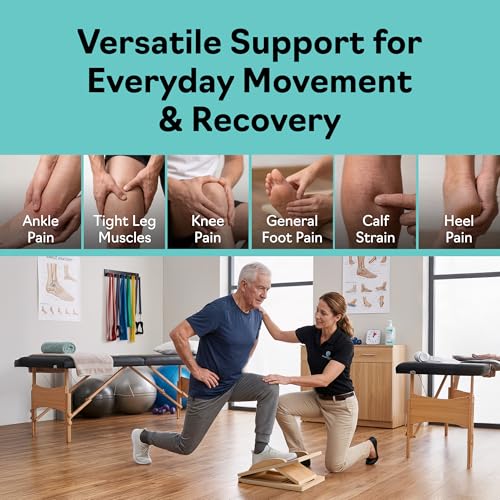 Slant Boards for Exercise, Wooden Slant Board, Calf Stretch Board with 7 Incline Angles, Velour Board, Balance Board & Calf Stretcher, Portable Incline Board for Physical Therapy, Ankle Mobility, Heel & Knees - color: Natural