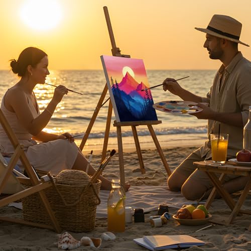 Sherr 12 Pcs Pre Drawn Canvas for Adults,Beautiful Scenery,8 x 10 Inch | Pre Printed Canvas, Sip and Paint Party Canvas Painting Kit, for Holiday Painting Crafts Favor - size: 8 x 10 Inch, style: Beautiful Scenery