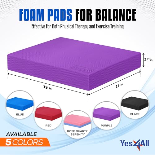 Yes4All Exercise Balance Pad, Non-Slip Foam Kneeling Pad - color: Purple - XL - (19" x 15" x 2,25"), size: X-Large