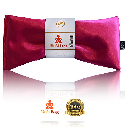 Lavender Eye Pillow - Hot or Cold Weighted Satin Eye Mask perfect for Sleeping, Yoga, Meditation - Gifts for Women, Birthday, Teachers - Natural Herbal Relaxation (Hot Pink) - color: Hot Pink