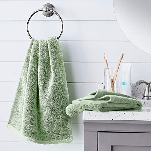 Amazon Basics Lightweight Quick-Dry Hand Towels, 100% Cotton, 28" x 16", Seafoam Green, 8-Pack - color: Seafoam Green, size: Hand Towel, style: Hand Towel (Pack of 8)