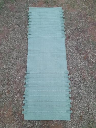 Indian Handmade100 % Organic Anti Skid Multi Colour Cotton Yoga Mat - Eco-Friendly Hand-Woven Rug - Non-Slip & Thick (24”x72”x5mm) for Hot yoga & Everyday Fitness at Home - Comfortable & Foldable Extra-Long Mat - color: Light Green