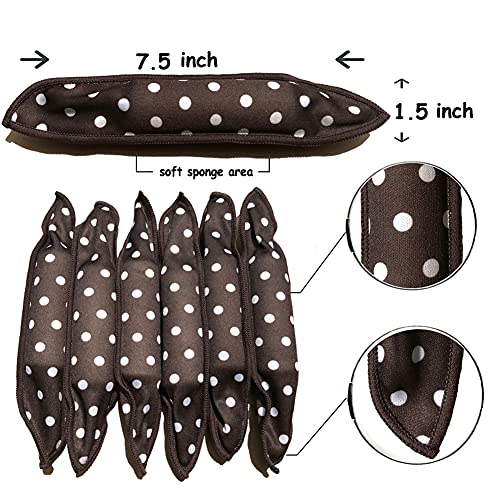 Aimin Soft Satin Sponge Rollers for Heatless Overnight Curls - No Heat Foam Curlers for Long Hair (30 pcs, black) - color: black-30