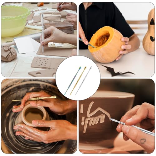 3pcs Wax Carving Tools Set, Stainless Steel Sculpture Tool Wax Tools Kit Sculpting Tool Spoon, Wax Carving Tool Set for Carving Modeling