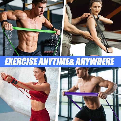 WHATAFIT Resistance Bands, 5 Level Pull Up Assistance Bands for Working Out - color: 2.3-56.7kg(5-125파운드) 컬러풀+그립