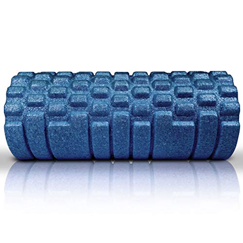 The Original Body Roller High Density Foam Roller for Exercise & Recovery | Firm, Patented Texture is ideal for pre- and post- workout massages, Trigger Point Relief, Physical Therapy, and Back Pain - color: Blue