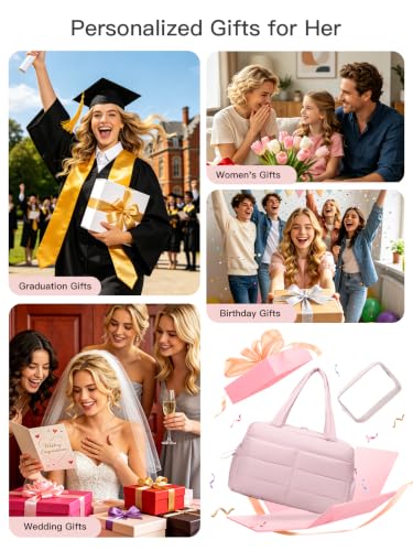 Gitus Travel Duffle Bag for Women Puffer Weekender Bags Carry on Gym Bag - color: Pink