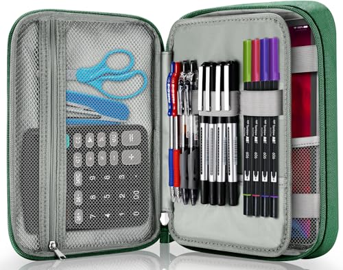 Big Capacity Storage Pouch Marker Pen Pencil Case Simple Stationery Bag Box Art Tool & Sketch Storage Boxes for Bullet Journal Middle High School Office College Student Girl Women Adult Teen - color: GREEN