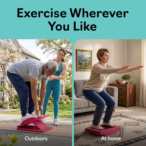 Slant Boards for Exercise, Wooden Slant Board, Calf Stretch Board with 7 Incline Angles, Velour Board, Balance Board & Calf Stretcher, Portable Incline Board for Physical Therapy, Ankle Mobility, Heel & Knees - color: Pink