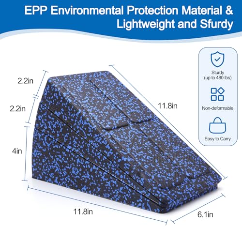 Slant Board 3 Pcs Squat Wedge for Calf Stretching - color: Black Blue Mixed