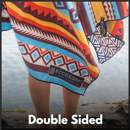 ECCOSOPHY Microfiber Beach Towel - Quick Dry, Sand Free and Oversized 71x35 - color: Aaa - Cancun