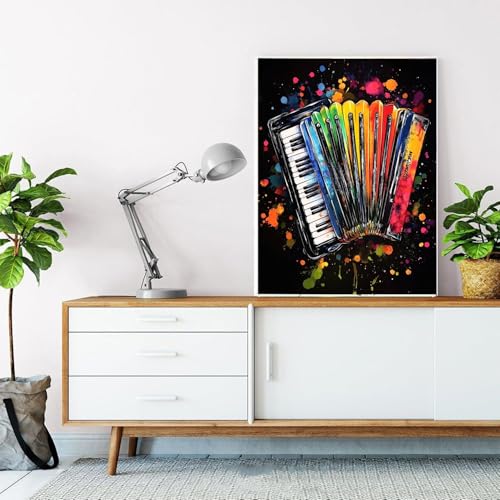 Colorful Graffiti Accordion Paint by Number for Music Room DIY Painting on Canvas with Brushes Acrylic Paints Graffiti Style Decor Paint by Numbers for Adults Beginners 16x20 Inch(Without Frame) - color: Artwork 10, size: 16''x20''(without frame)