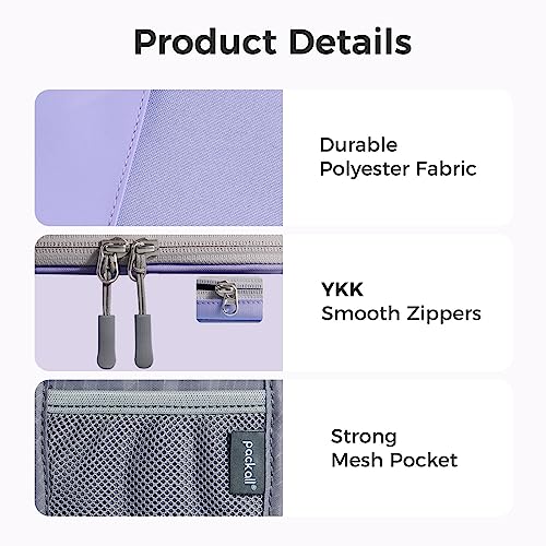 pack all Large Pencil Case, Multi-Compartment Pencil Pouch with Zipper | Large Capacity, Removable Compartment, Durable Fabric, Smooth Zipper, Multi-use for Pens, Stationery & Makeup, Purple - color: Purple