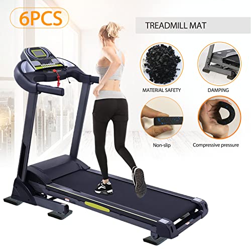 Rubber Treadmill Mat Pads, 6-Pack, 3.94 x 3.94 x 0.5 in - size: 3.94" x 3.94" x 0.5"