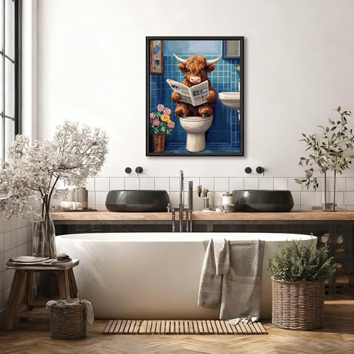 Reivworl Cow Paint by Numbers Kit for Adults Beginner 16×20 inch | Cow Paint by Number Kits 16×20 inch, Crafts on Canvas with Gifts. - color: 01-Cow Frame
