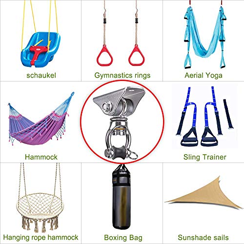 SELEWARE Silent Swing Hanger Heavy Duty Bearing Swing Hooks 1 Pack - color: Multi ( 1 Pack 360° Bearing Swing Hanger )