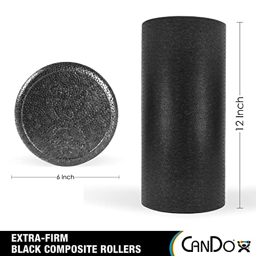 CanDo Black Composite High-Density Foam Rollers for Muscle Restoration Massage Therapy Sport Recovery and Physical Therapy 6" x 12" Round - size: 6" x 12", style: Round