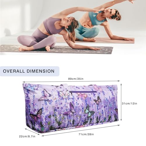 Yoga Mat Bag Yoga Mat Carrier with Shoes Compartment & Wet Pocket Pilates Bag with Zipper Pockets & Yoga Mat Holder Strap Yoga Bags and Carriers Fits All Your Stuff - color: Butterfly