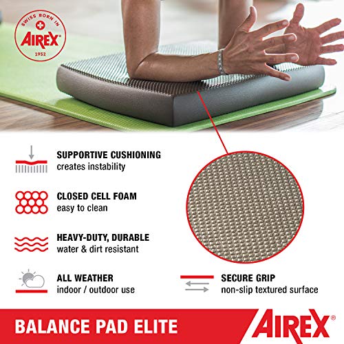AIREX Balance Pad – Stability Trainer for Balance, Stretching, Physical Therapy, Exercise, Mobility, Rehabilitation and Core Training Non-Slip Closed Cell Foam Premium Balance Pad - color: Lava, size: Elite