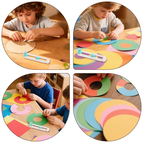 Circle Cutter for Adjustable 2-20cm/0.79-7.87in Paper, DIY Crafts Round Scrapbooking Paper Cutter with Bottom Blade Guard Circular Rotary Scrapbook Cardboard Tool for Easy Operation & Smooth Cutting