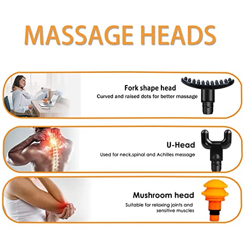 Massage Gun Heads, Replaceable Massager Gun Attachment 9 Different Muscle Massager Heads for 18-19mm Deep Tissue Percussion Massage Head s