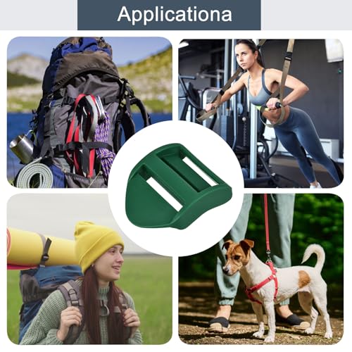 uxcell Plastic Ladder Slider Adjustable Buckles | Tension Lock Tri-Glides for Belt Backpack Straps Part Replacement - color: Dark Green, size: 1"