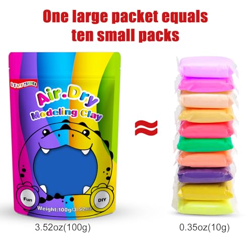ifergoo 100g Blue Air Dry Clay, 3.5oz DIY Creative Modeling Clay for Kids | Refill Foam Magic Clay for School Art & Craft Project, Slime Supplies, Ultra-light & Soft, Gift for Age 3-12 Boys & Girls - color: Blue/100g