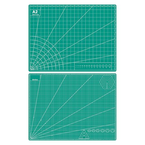 Self Healing Cutting Mat, 17" x 23", Double-Sided Rotary Cutting Mat for Sewing, Quilting, Scrapbooking, Fabric & Craft Cutting Board (A2), Green - size: 23"L x 17"W