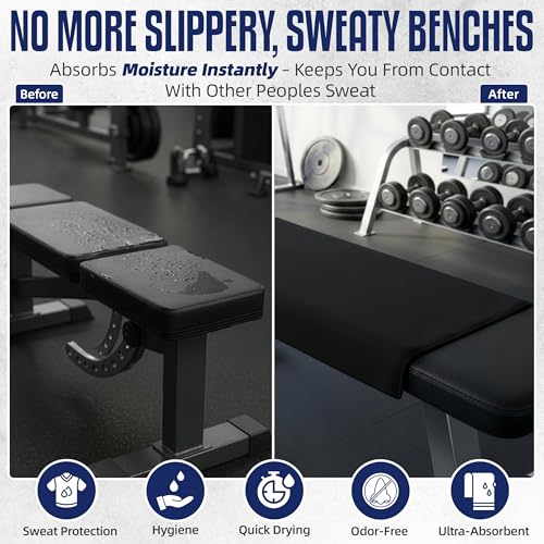 CHEEKY WINX Microfiber Gym Towel – Highly Absorbent Microfiber Sweat Towel, Quick-Dry Lightweight Design, Odour-Resistant Fabric, Matching Carry Bag, Black, Large (120 x 60 cm) - color: Black, size: Large