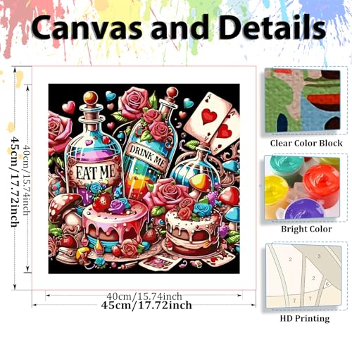 Paint by Numbers Kit for Adults, Adult Paint by Number Kits 16x16 Inch | Paint by Numbers Kit for Adults, Acrylic Painting by Numbers, DIY Arts and Crafts for Gifts or Home Decor - color: Bottle