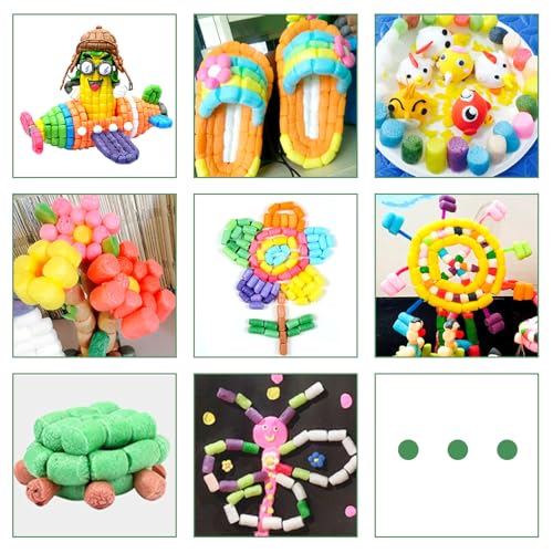 LOLYSIC 2000 Pcs Magic Foam Crafts, Arts and Crafts Magic Foam Corn Craft Kit Bulk Building Blocks Model Valentines Gifts DIY Creativity Supplies