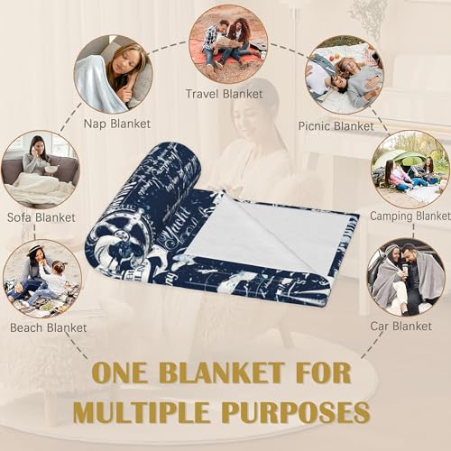 Nautical Navy Blue Blanket, Anchor Compass Soft Lightweight Throw Blanket for Sofa Couch Bed Room 50x60 inch - color: Nautical