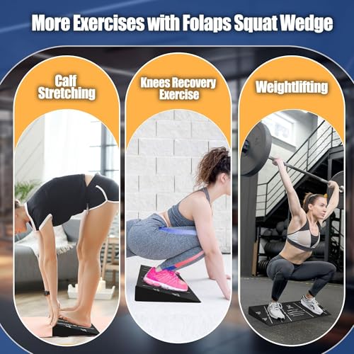 Squat Wedge Block One Piece: Heel Elevated Slant Board for Squats Weightliting Home Gym Squat Wedge - size: 1Pc: Large