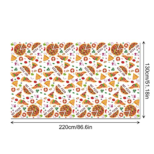 1 Pack Pizza Party Plastic Tablecloth 54 x 87 Inch Long Rectangular Table Cover for Buffet,Birthday Party Holiday Dinner,Picnic or Tablecloth for Kitchen Event Use - color: Pizza