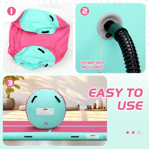 Inflatable Gymnastics Air Roller Barrel Pink 47 * 29inch - color: Pink, size: 47*29 Inch