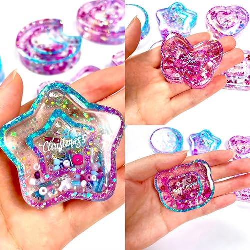 Resin Shaker Molds Set Kawaii Charms Pack of 41 Silicone Trays Precision Tip Applicator Bottle Kit Bundle - color: 2inch Kawaii Charms Craft Pack of 41