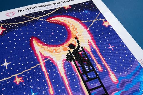 DIAMOND ART CLUB Paint the Moon Diamond Art Kits for Adults | Premium Diamond Painting Kit, Fun DIY Crafts for Adults, Square Diamond Art Canvas, 13" x 18" (33 x 46 cm) - color: Paint the Moon