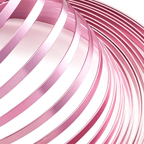 Fashewelry 32.8Ft 5mm Aluminum Flat Wire Solid Bendable Metal Craft Wire Strip for Bezel Sculpting Armature Jewelry Making Gem Metal Wrap, HotPink - color: Flat-5mm-Hot Pink