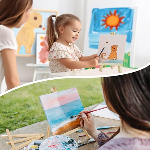 Conda 36 Pack 9 Inch Mini Wooden Display Easels, A-Shaped Mini Easel Stand for Small Painting, Painting Party Easel for DIY Crafts, Photos, Gift, Decoration - style: 36 Pcs
