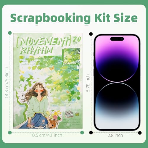 Movement Rhythm Sticker Scrapbooking Supplies for Junk Journal, 20 Sheets PET Stickers - Vintage Journaling Stickers, Ephemera Sticker Book Pre Cut(TZ-009-007) - style: Movement Rhythm