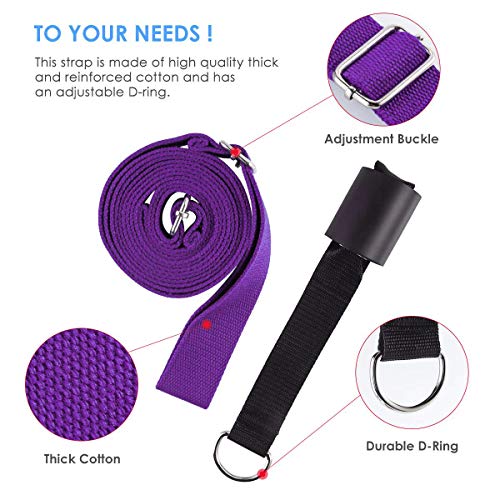 Adjustable Leg Stretcher Lengthen Ballet Stretch Band - Easy Install on Door Flexibility Stretching Leg Strap Great Cheer Dance Gymnastics Trainer Stretching Equipment Taekwondo Training - color: purple