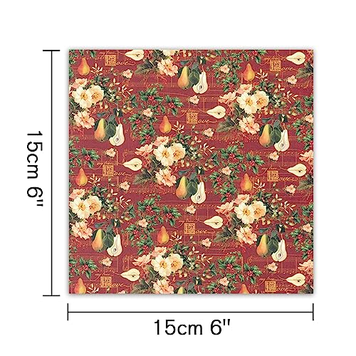 Scrapbook Paper, 24 Sheets 6"×6" 160gsm Single-Sided Patterned Cardstock | Vintage Decopodge Scrapbook Supplies, Junk Journal Decorative Crafts DIY Album Card Making Art Journaling.Carols - color: 24 sheets-carols