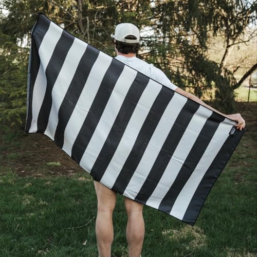 Sprints Athletic Running Towel, Full-Sized, Car Seat Cover - Performance Microfiber (Midnight Boardwalk Stripe) - color: Midnight Boardwalk Stripe W/ Snaps