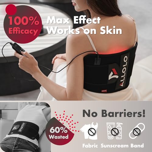 ALLOLO Red Light Therapy for Body, 3 in 1 LEDs Red Light Therapy Belt with Timer Remote Control, 660nm 850nm Infrared Light Therapy Pad for Body Waist Shoulder Knee, 16.7" x 7.9" Large Area - size: 16.7"*7.9"