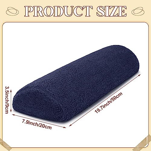 Sintuff Recliner Leg Rest Cushion Sofa Footrest Pillow with Cover Half Moon Bolster Pillow Under Knee Pillow for Sleeping On Back Alleviating Pain, 19.7 x 8 x 3.5 Inch (Dark Blue, 1 Pcs) - color: Dark Blue
